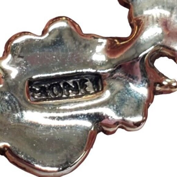 Vintage Monet Green Wreath Brooch Rhinestone  Enamel Paisley Circle Gold Tone - Picture 8 of 9